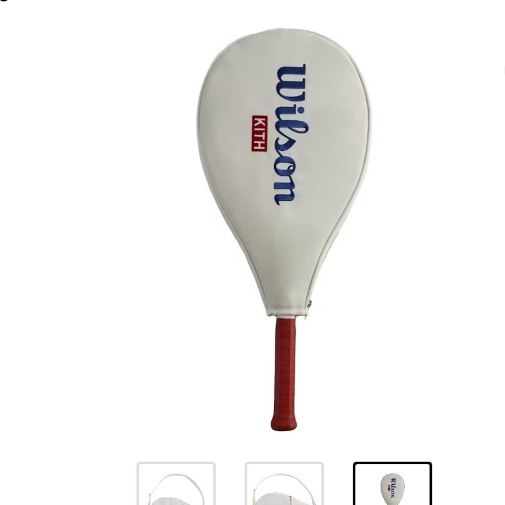 Two KITH X Wilson Retro Racket COVERs in White.